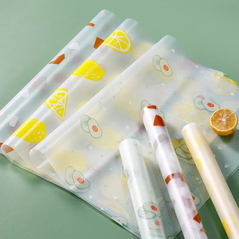 Kitchen Non-slip Shelf Drawer Liner Printed Cupboard Refrigerator Washable Oil-proof Mat Household Cabinet Placemat