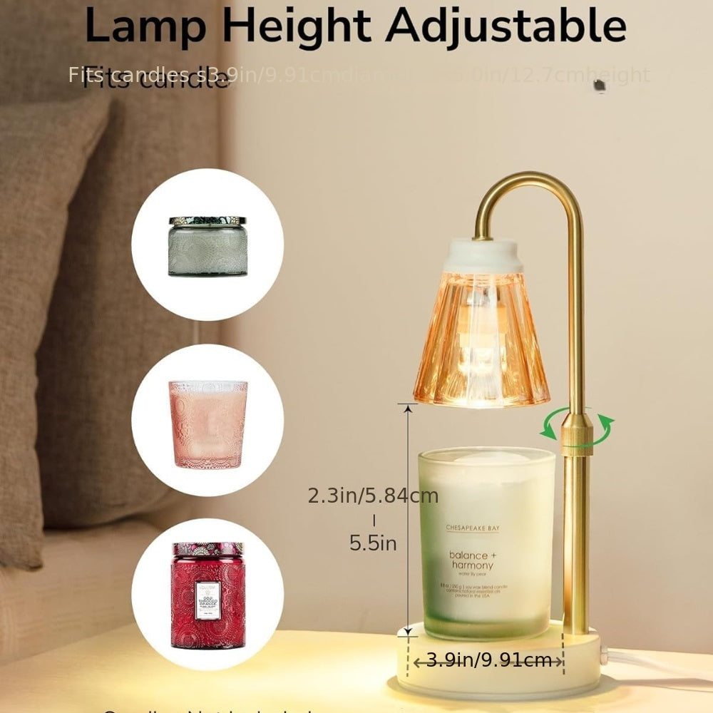 JACKYLED 2-Pack Candle Warmer Lamps Height Adjustable Fragrance Candle Warming Lamps with 4 Bulbs 35W, 2H/4H/8H Timer and 4-Level Dimmer, Wax Warmer Heater Lamp for Home Decor, Housewarming Gift