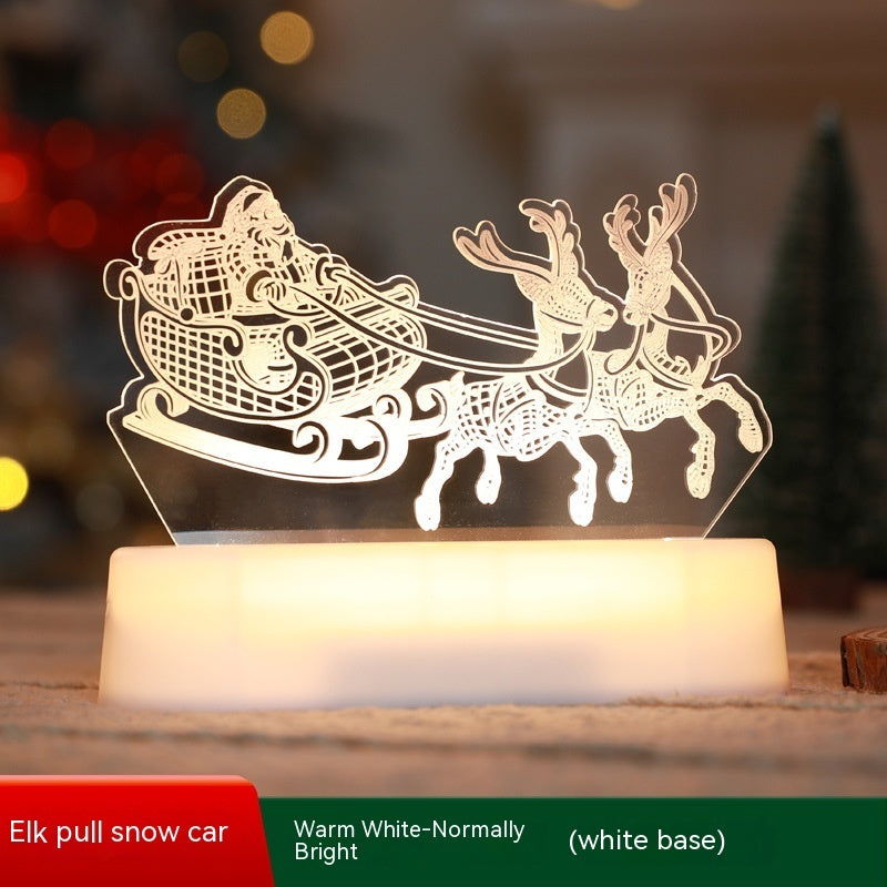 3D Acrylic Christmas Lamp – LED Night Light for Holiday Decoration & Gift