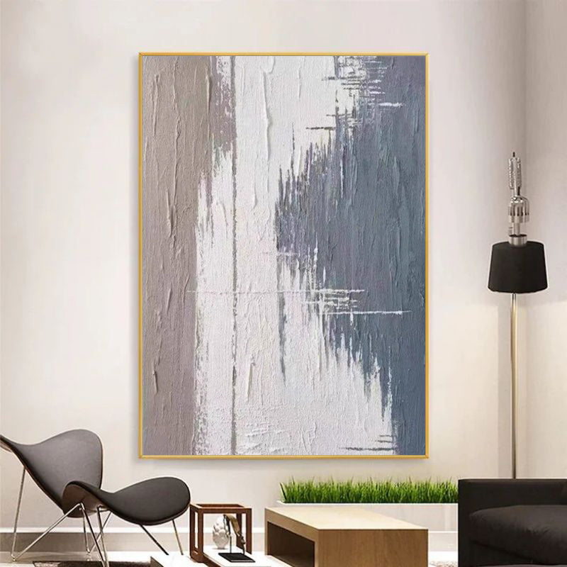 Handmade Oil Painting Canvas Wall Art Decoration Modern Grey Texture Abstract For Home Living Room Decor Rolled Frameless Unstretched Painting