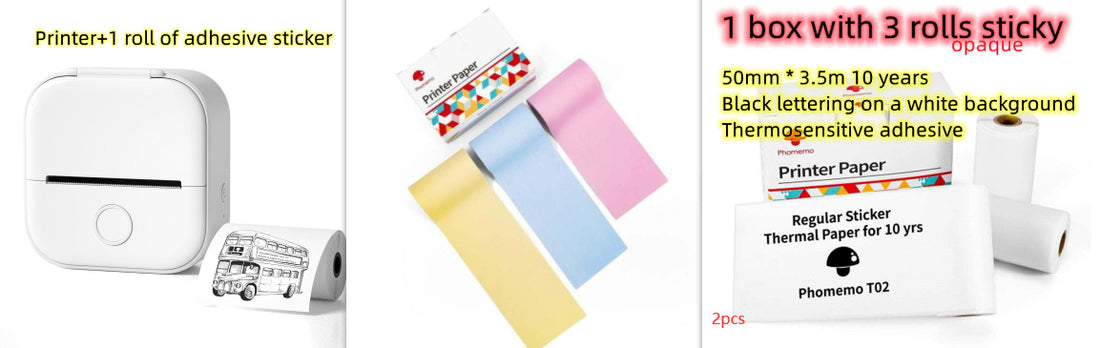 Mini Bluetooth Thermal Label Printer – Portable Sticker & Photo Printer for Home or Office